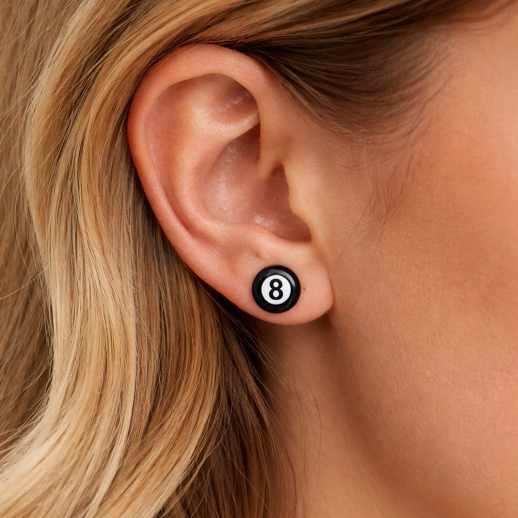 8 Ball Stud Earrings